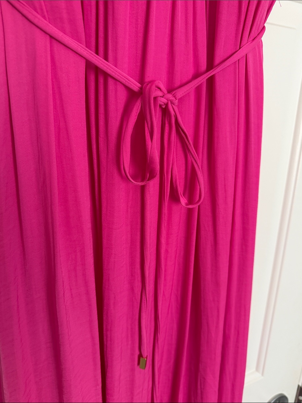 Jennifer Lopez Sleeveless Hot Pink Maxi Dress, size XL. NWOT perfect cute belt. - Picture 10 of 12